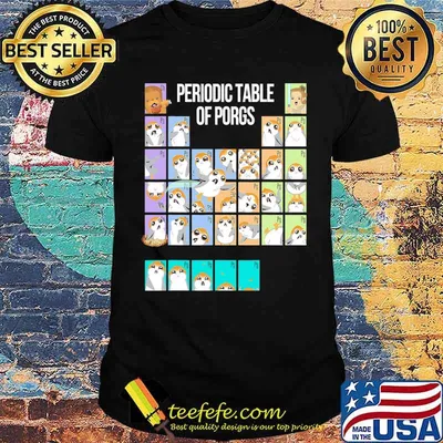 Periodic table of porgs cute group Star wars shirt