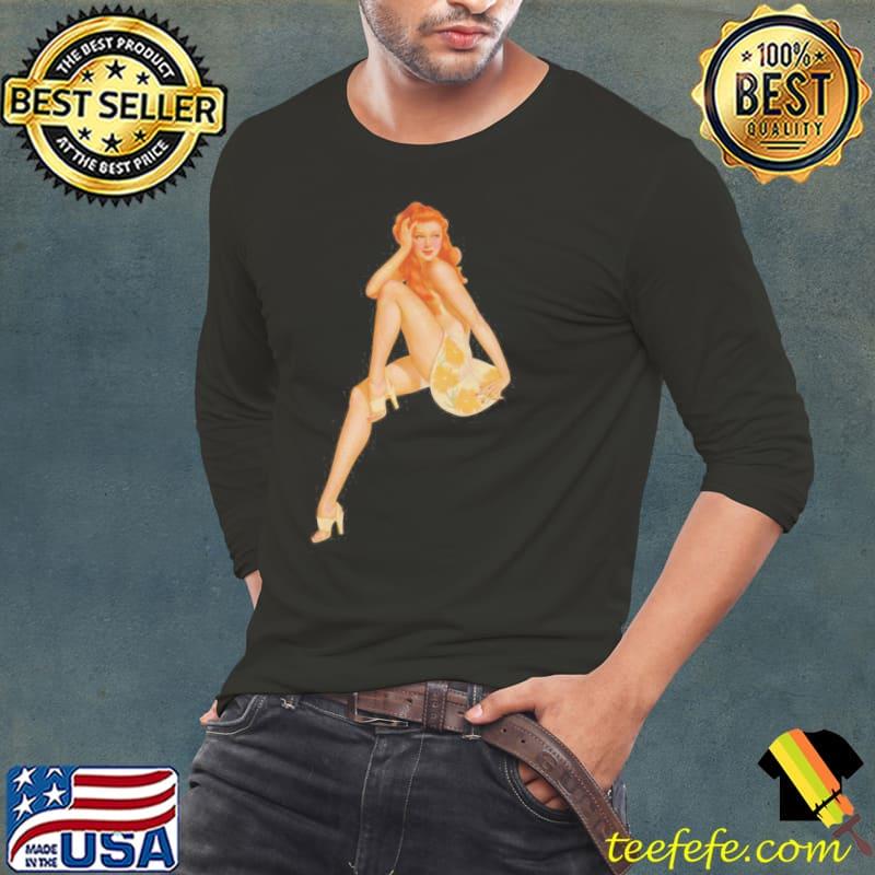 Pinup girl clipart pin up girls yellow flowers skirt s Long Sleeve Tee Pinup girl clipart pin up girls yellow flowers skirt s Long Sleeve Tee