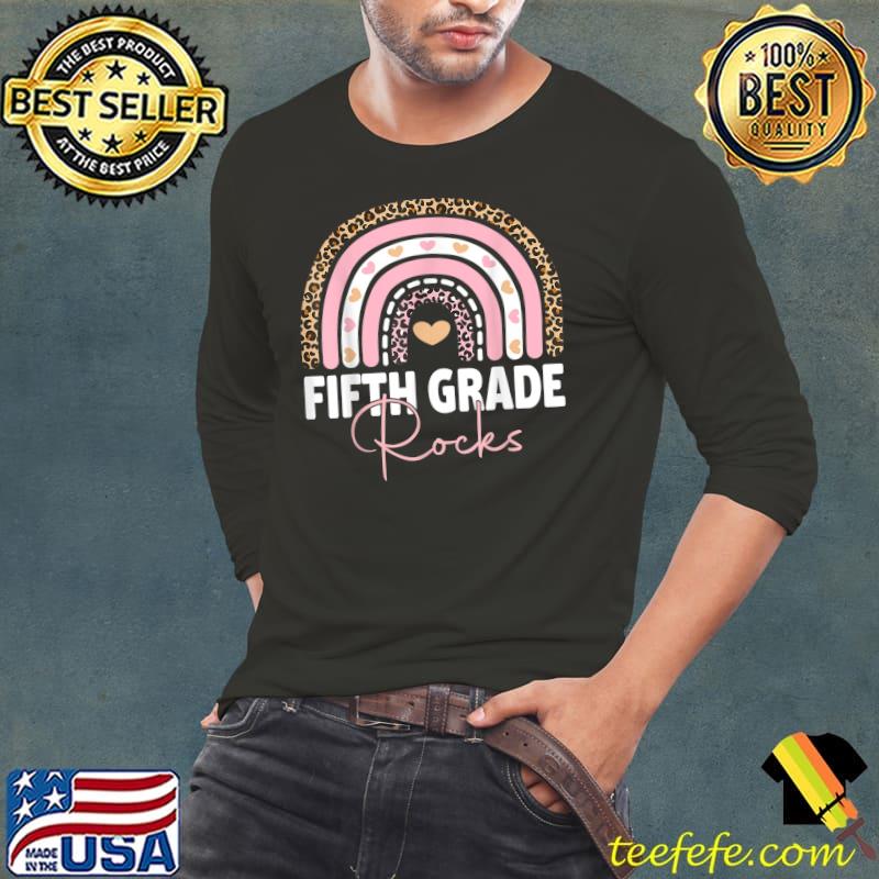 Rainbow Hello Fifth Grade Rocks Shirts Team 5th Grade Squad T-Shirt Long Sleeve Tee Rainbow Hello Fifth Grade Rocks Shirts Team 5th Grade Squad T-Shirt Long Sleeve Tee