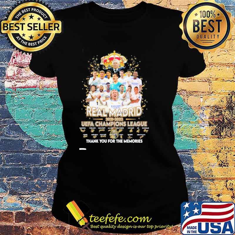 Real madrid uefa champions league 2022 thank you for the memories signatures s Ladies tee Real madrid uefa champions league 2022 thank you for the memories signatures s Ladies tee