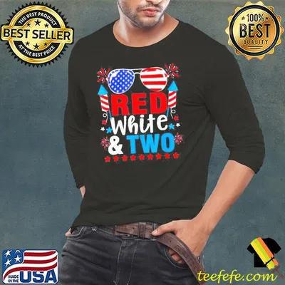 Red White & Two 2nd Birthday 4th Of July Shirt