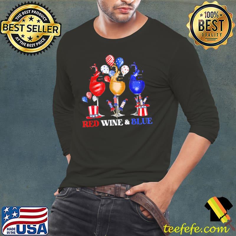 Red wine and blue 4th of july patriotic day s Long Sleeve Tee Red wine and blue 4th of july patriotic day s Long Sleeve Tee