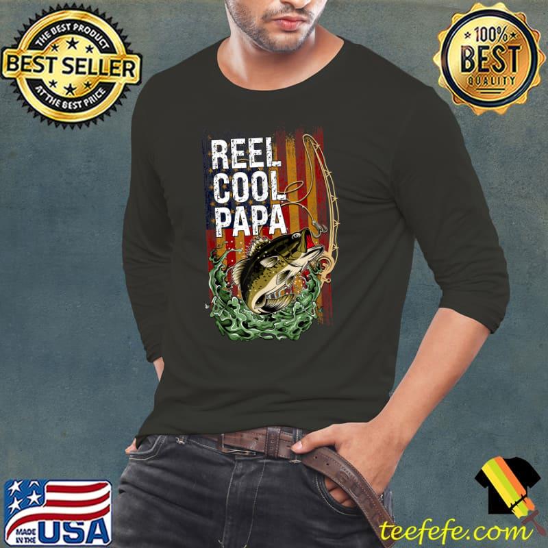 Reel Cool PAPA American Flag Fishing Fathers Day 4th of July T-Shirt Reel Cool PAPA American Flag Fishing Fathers Day 4th of July T-Shirt