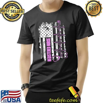 Registered Nurse, Stethoscope American Flag For 4th Of July T-Shirt