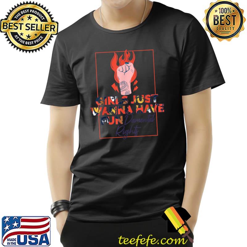 Retro Feminist Girls Just Wanna Have Fundamental Rights T-Shirt Unisex Retro Feminist Girls Just Wanna Have Fundamental Rights T-Shirt Unisex