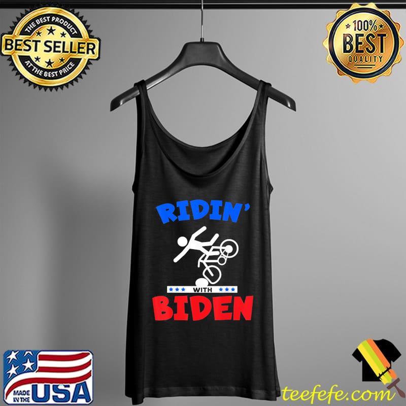 Ridin with Biden Joe Biden falling off bicycle meme s Tank Top Ridin with Biden Joe Biden falling off bicycle meme s Tank Top