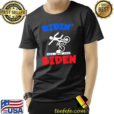 Ridin with Biden Joe Biden falling off bicycle meme shirt