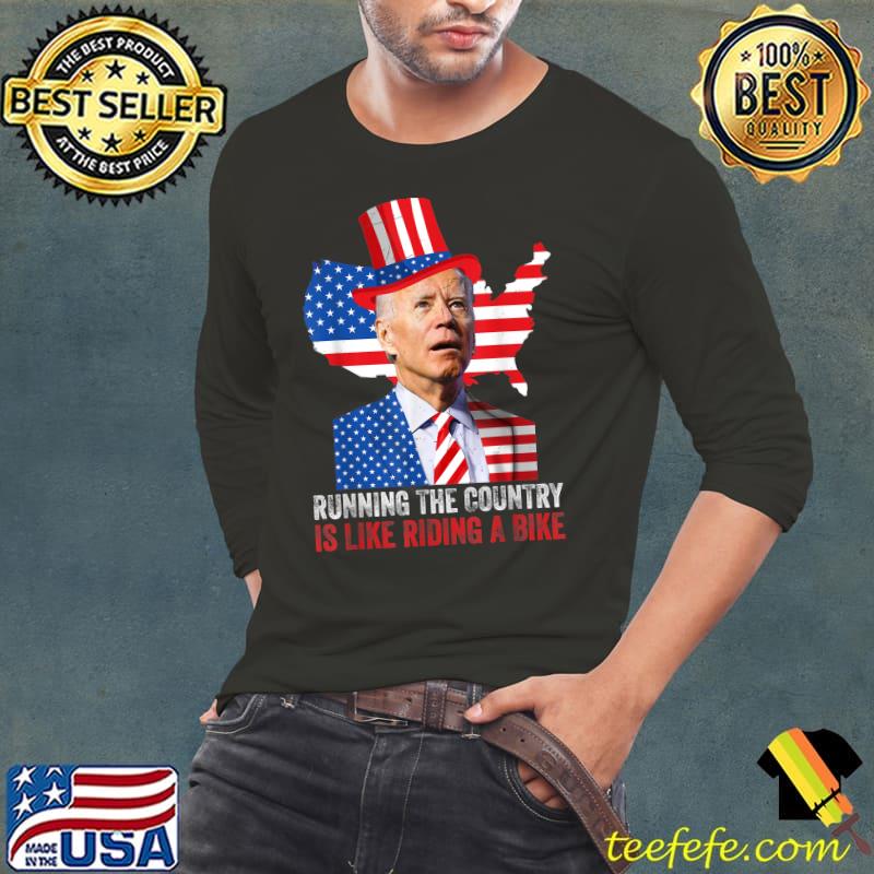Running The Country Is Like Riding A Bike Anti Biden T-Shirt Long Sleeve Tee Running The Country Is Like Riding A Bike Anti Biden T-Shirt Long Sleeve Tee
