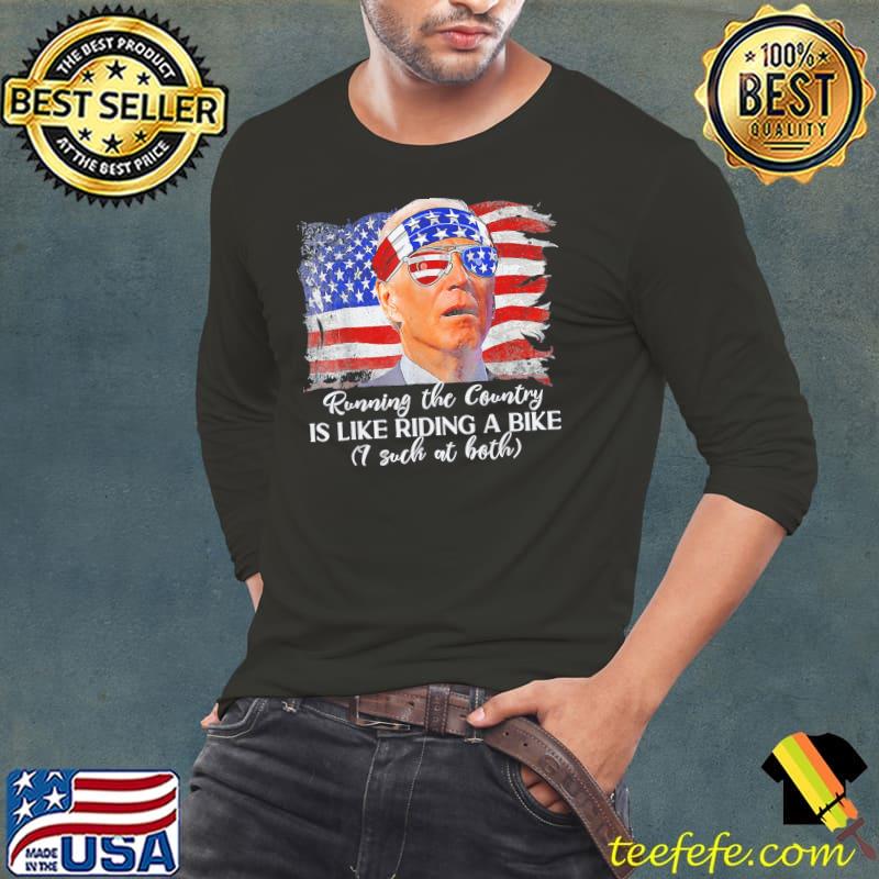Running the country is like riding a bike Biden falls bike s Long Sleeve Tee Running the country is like riding a bike Biden falls bike s Long Sleeve Tee