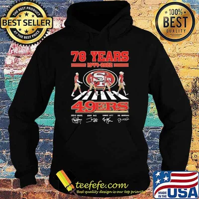 San francisco 49ers abbey road 78 years 19442022 signatures shirt
