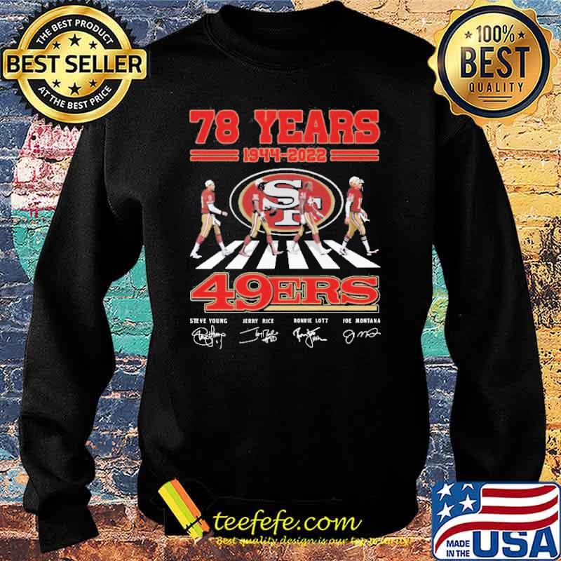 San francisco 49ers abbey road 78 years 19442022 signatures s Sweater San francisco 49ers abbey road 78 years 19442022 signatures s Sweater