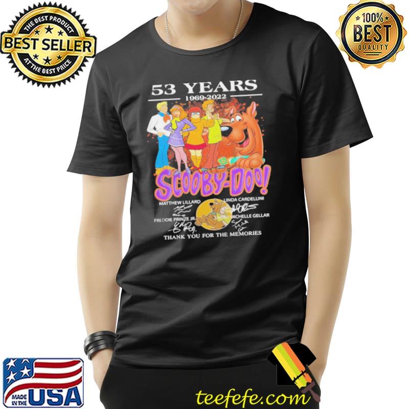 Scoobydoo 53 years 1969 2022 signatures thank you for the memories shirt
