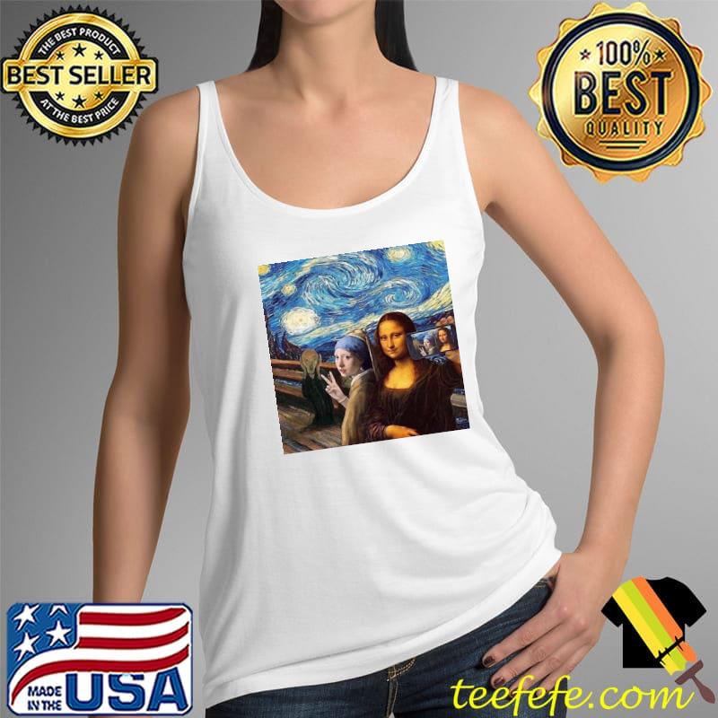 Scream selfie paintings mash up mona lisa girl with a pearl earring s Tank Top Scream selfie paintings mash up mona lisa girl with a pearl earring s Tank Top