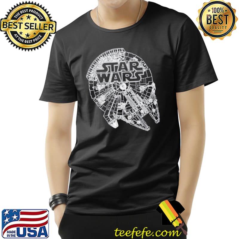 Star Wars Logo On Millenium Falcon Graphic Unisex T-Shirt Unisex Star Wars Logo On Millenium Falcon Graphic Unisex T-Shirt Unisex