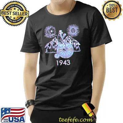 Sun and moon penny farthing bike 1943 trippy shirt