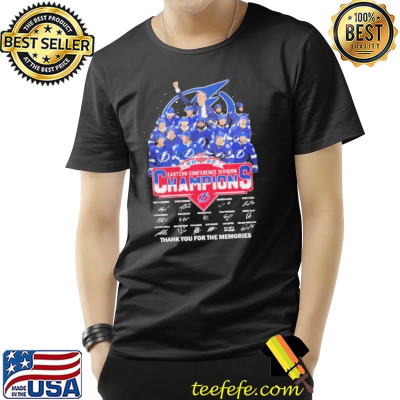 Tampa bay lightning nhl 2022 eastern conference Division champions signatures thank you for the memories shirt