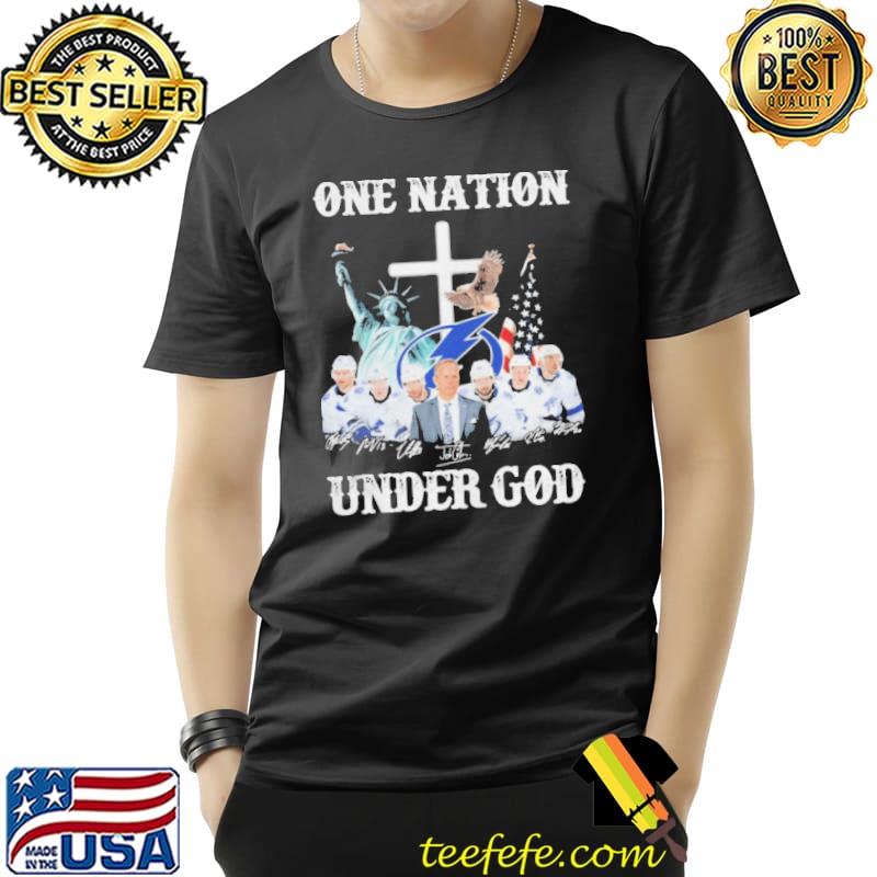 Tampa bay lightning team one nation under god signatures shirt