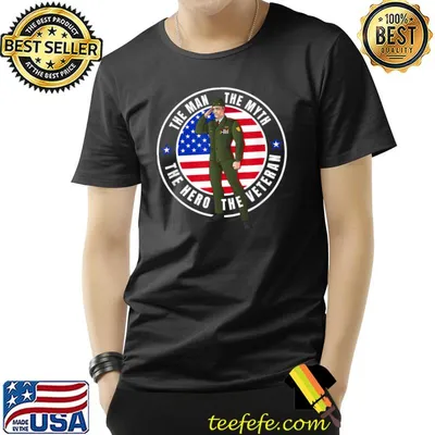 The Man The Myth The Hero for Military War Veteran Grandpa T-Shirt