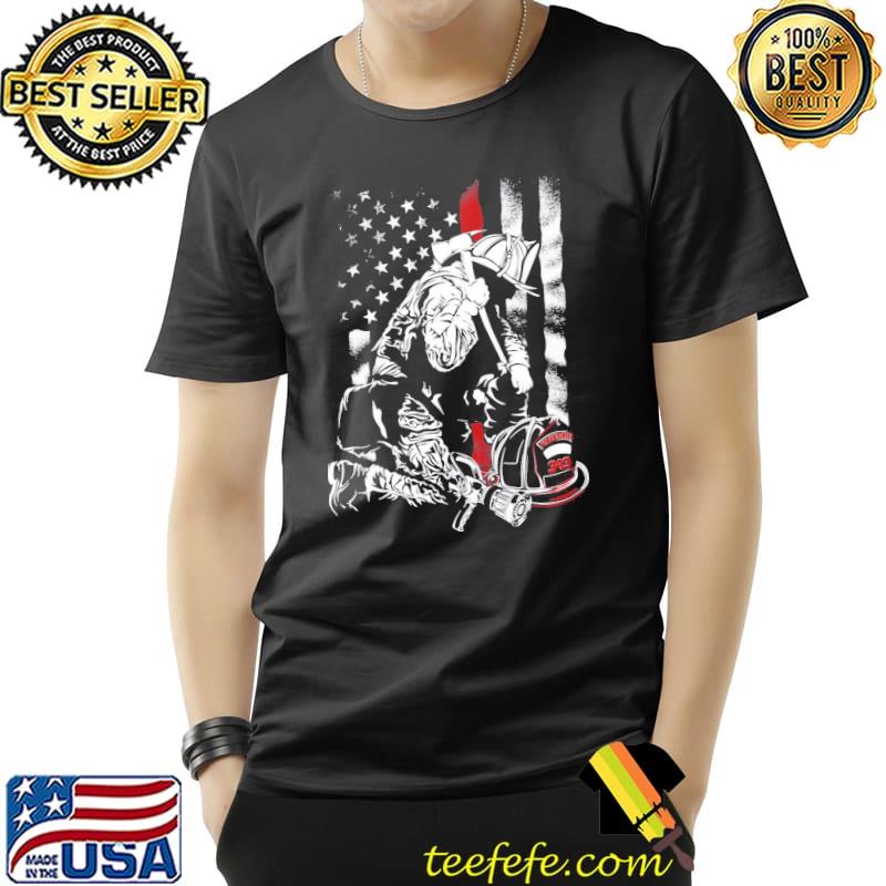Thin red line American heroes firefighter shirt