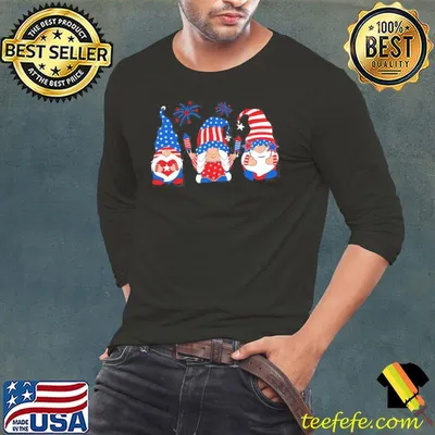 Three patriotic American gnomes 4th of july gnomie independence day shirt