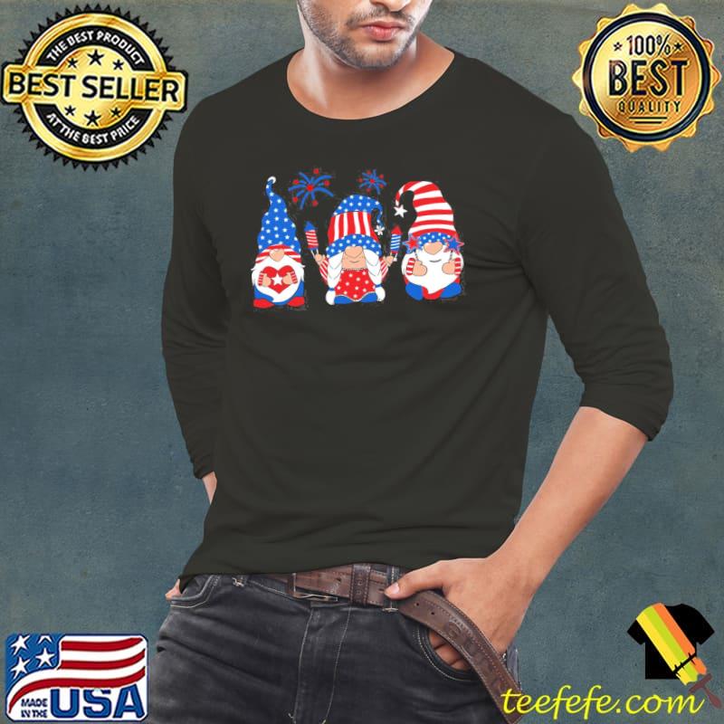 Three patriotic American gnomes 4th of july gnomie independence day shirt