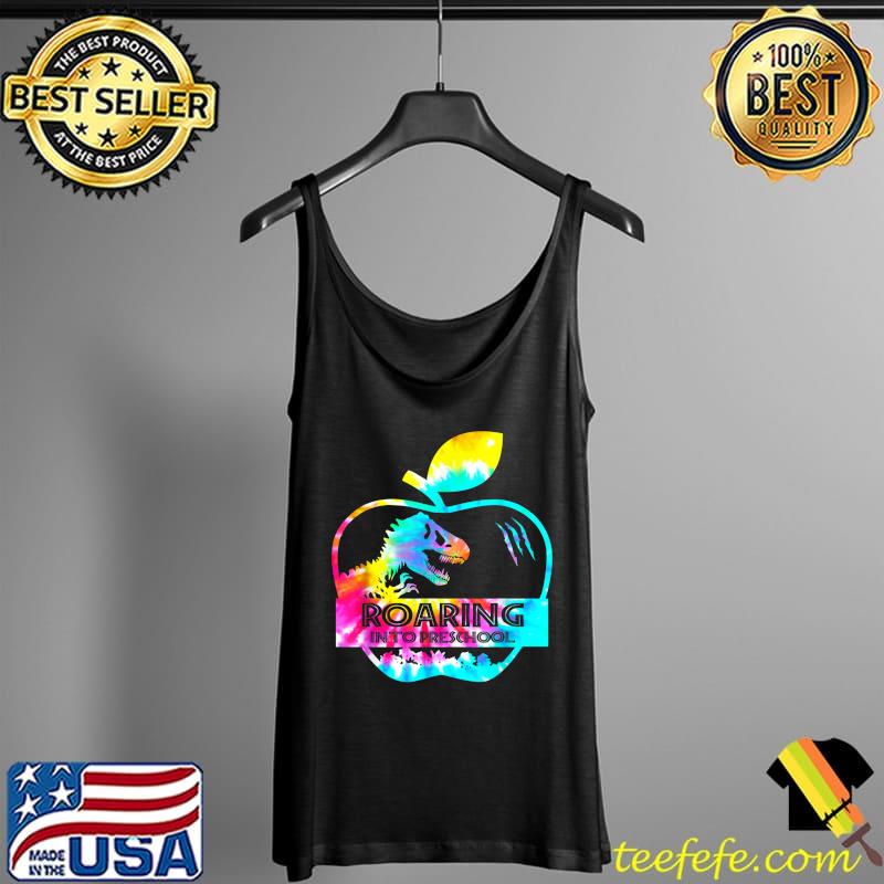 Tie Dye Dinosaur Back To School Roaring Into Preschool T-Shirt Tank Top Tie Dye Dinosaur Back To School Roaring Into Preschool T-Shirt Tank Top