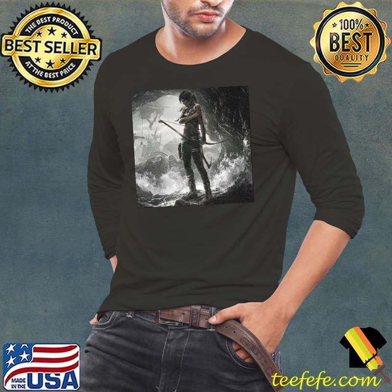 Tomb raider lara croft in cave graphic shirt