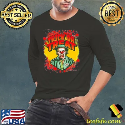 Trick or treat halloween zombie scary clown bloody monster horror joker shirt
