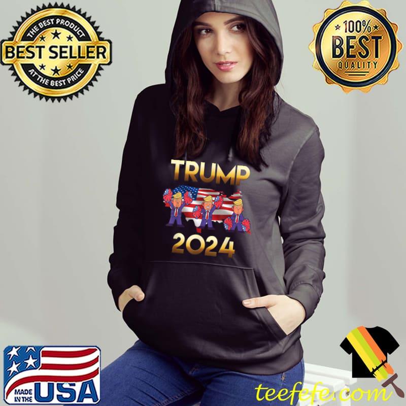 Trumps 2024 Usa Cheerleaders Usa Flag T-Shirt Hoodie Trumps 2024 Usa Cheerleaders Usa Flag T-Shirt Hoodie