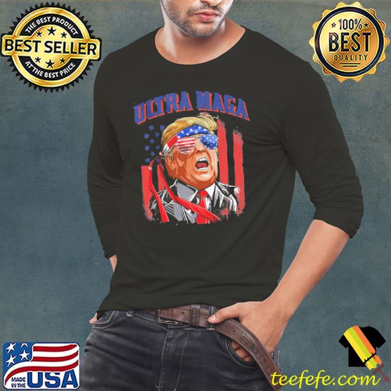 Ultra maga funny Trump American flag usa patriotic shirt