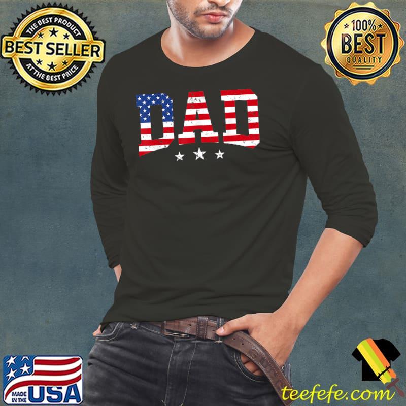 Vintage Dad Father's Day American Flag USA Dad 4th Of July T-Shirt