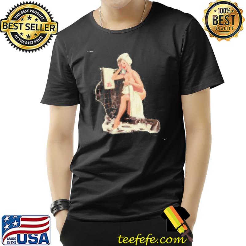 Vintage pinup girl clipart bath time shirt