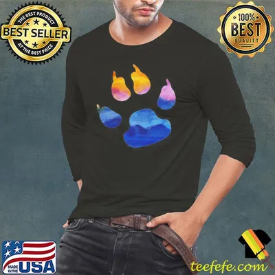 Watercolor bear pawprint sunrise sunset shirt