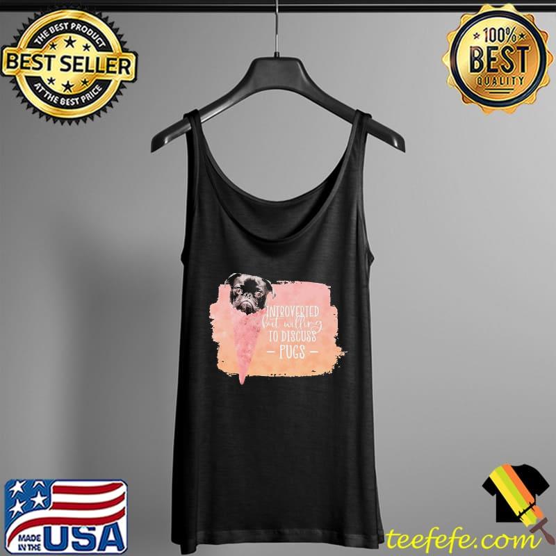 Watercolor dog cream cone introverted but willing to discuss pugs s Tank Top Watercolor dog cream cone introverted but willing to discuss pugs s Tank Top