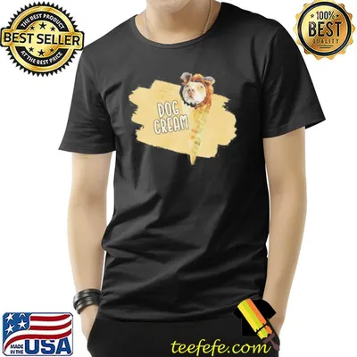 Watercolor dog cream cone shirt
