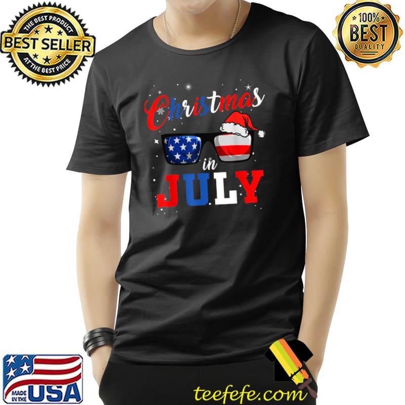 Xmas Santa Hat Sunglasses Summer Funny Christmas in July T-Shirt Xmas Santa Hat Sunglasses Summer Funny Christmas in July T-Shirt