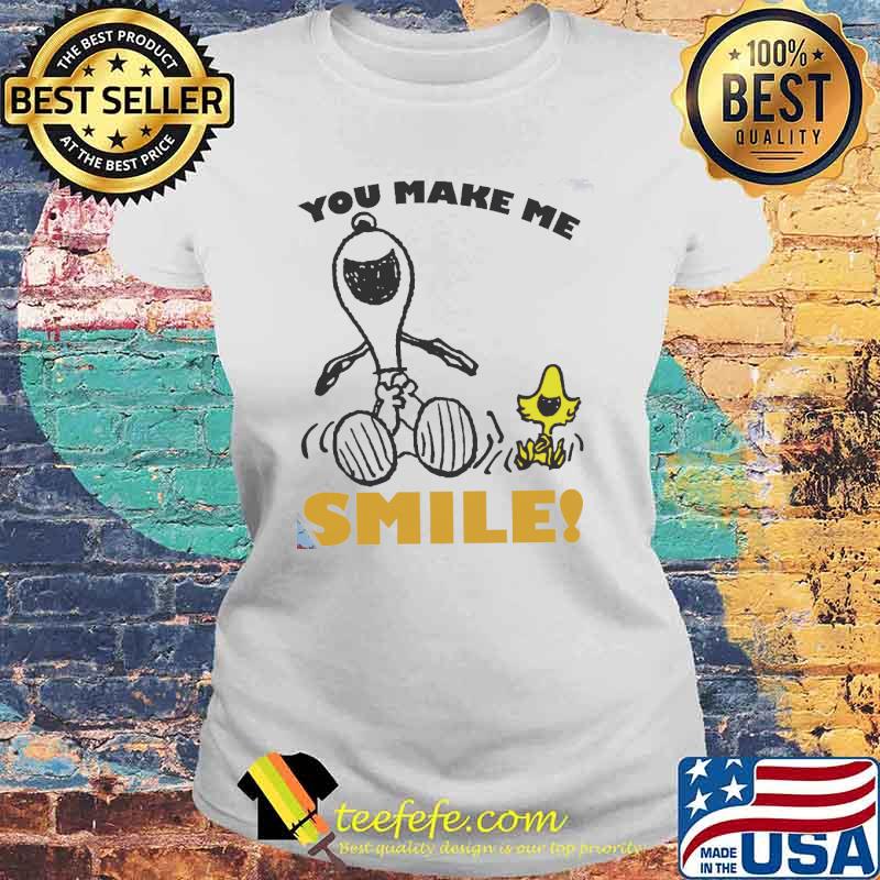 You make me smile snoopy woodstock s Laides tee You make me smile snoopy woodstock s Laides tee