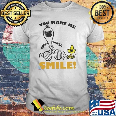 You make me smile snoopy woodstock shirt