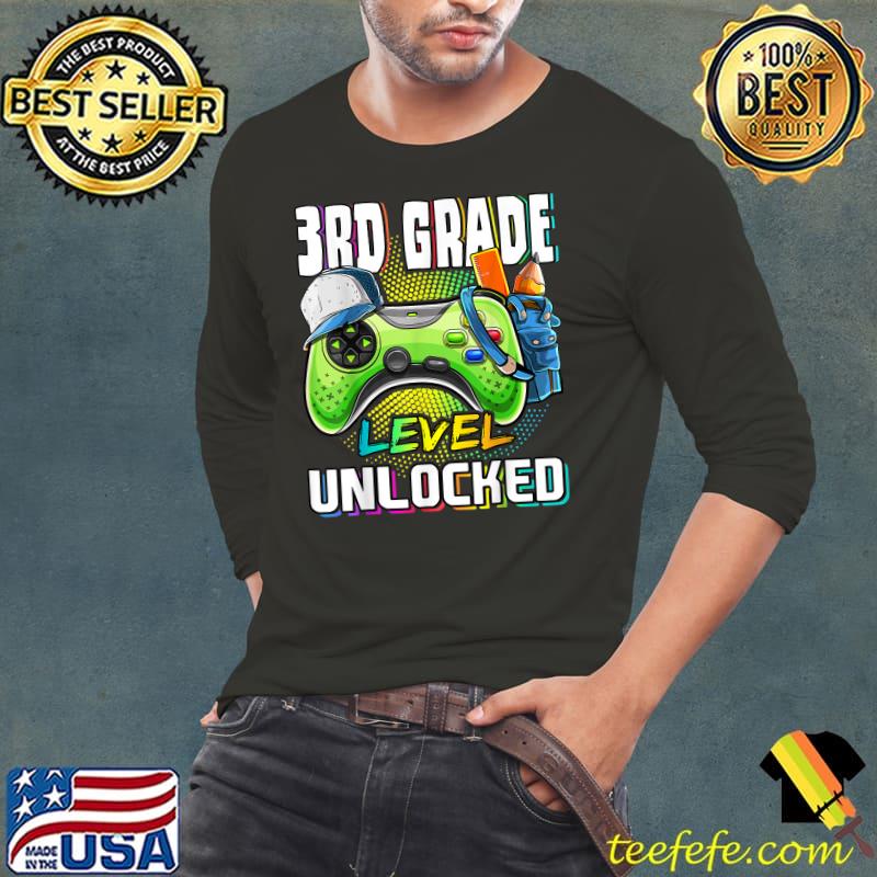 3rd Grade Level Unlocked Video Game Back to School T-Shirt Long Sleeve Tee 3rd Grade Level Unlocked Video Game Back to School T-Shirt Long Sleeve Tee