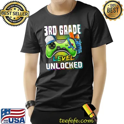 3rd Grade Level Unlocked Video Game Back to School T-Shirt