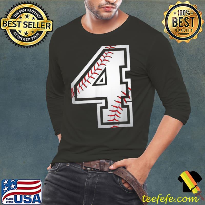 4th Birthday Baseball Fourth Four 4 Year Old T-Shirt Long Sleeve Tee 4th Birthday Baseball Fourth Four 4 Year Old T-Shirt Long Sleeve Tee