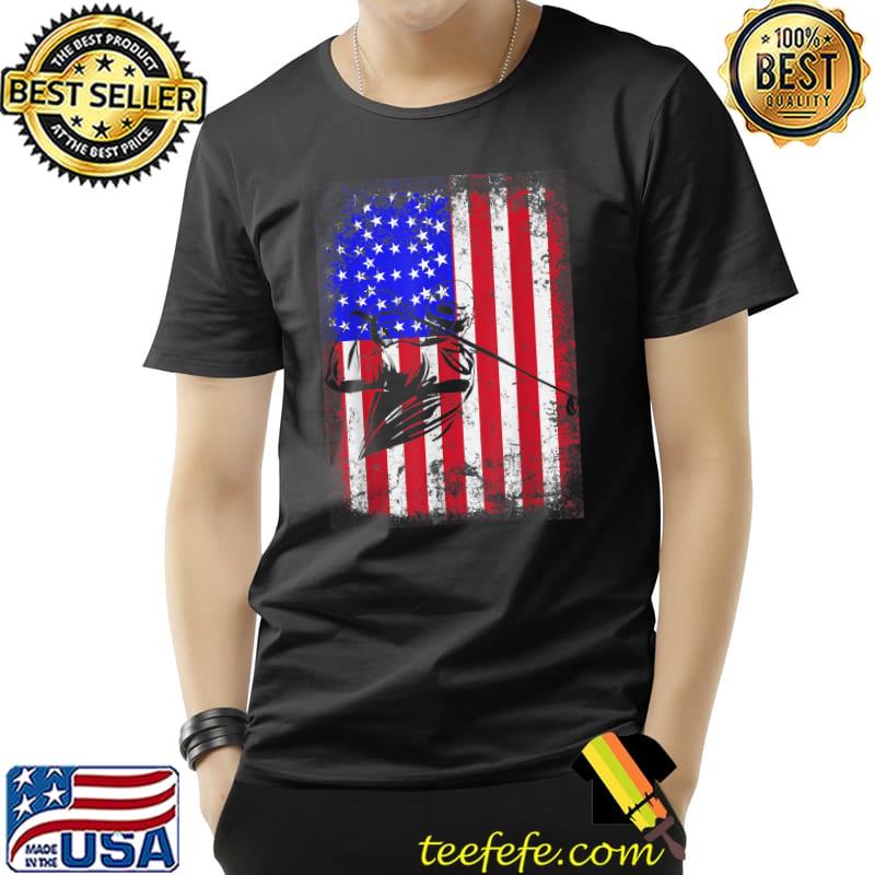 4th Of July Golfer American Flag Golf T-Shirt