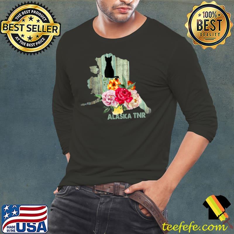 Alaska Tnr Cat Flowers T-Shirt Long Sleeve Tee Alaska Tnr Cat Flowers T-Shirt Long Sleeve Tee