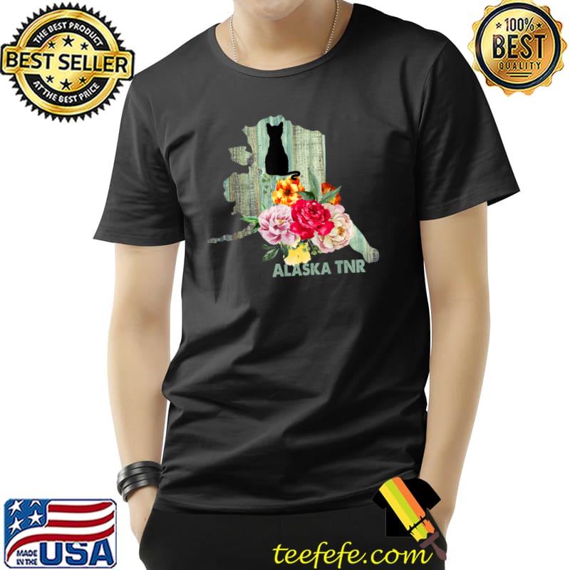 Alaska Tnr Cat Flowers T-Shirt Alaska Tnr Cat Flowers T-Shirt