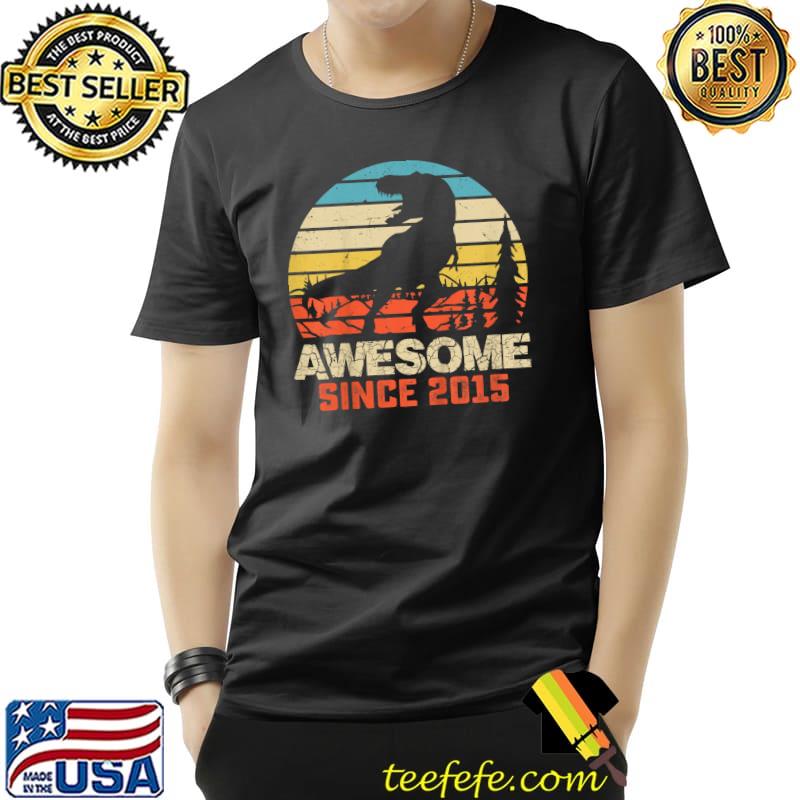 Awesome Since 2015 7th Birthday Boy Dinosaur T Rex 7 Year Old Vintage T-Shirt Awesome Since 2015 7th Birthday Boy Dinosaur T Rex 7 Year Old Vintage T-Shirt
