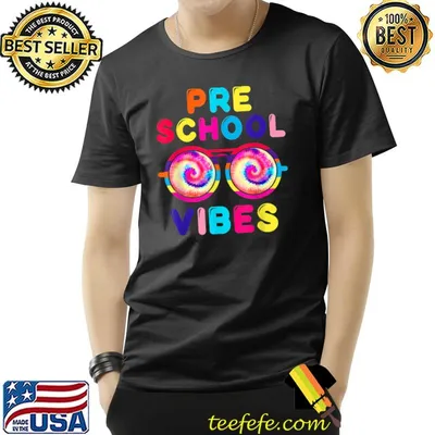 Back To School Preschool Vibes tie dye sunglasses first day T-Shirt