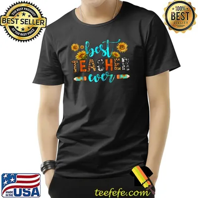 Best Teacher Ever Western Teacher Life Leopard Cowhide T-Shirt
