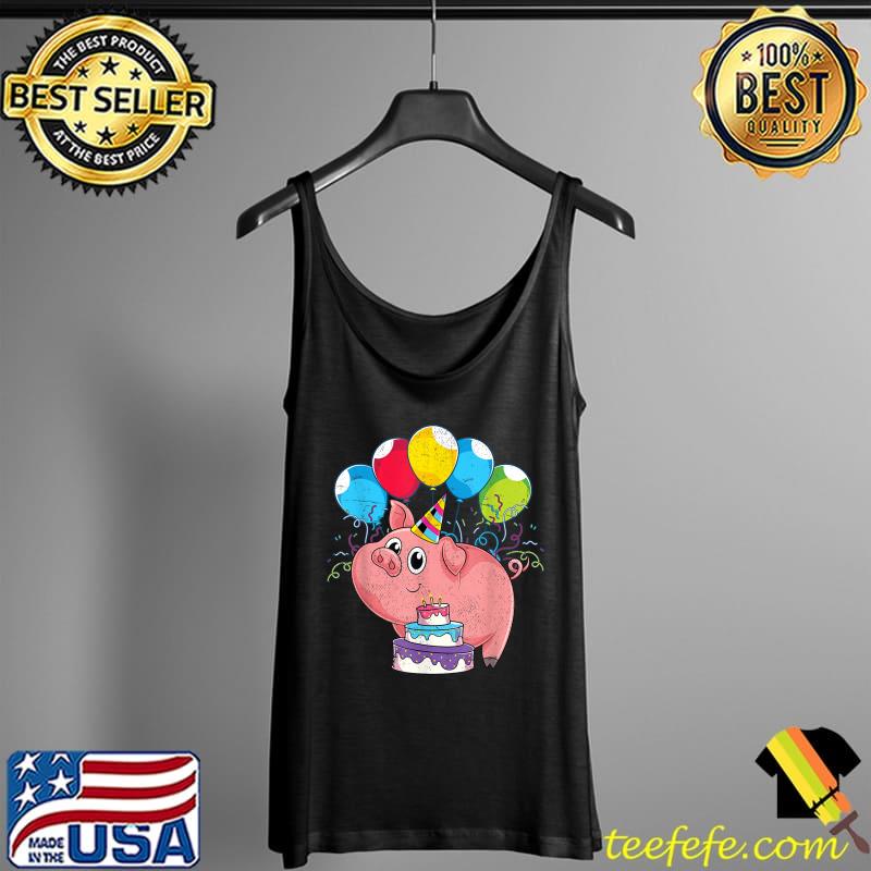 Birthday Party Farm Animal Farmer Pig T-Shirt Tank Top Birthday Party Farm Animal Farmer Pig T-Shirt Tank Top