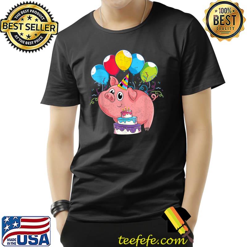 Birthday Party Farm Animal Farmer Pig T-Shirt