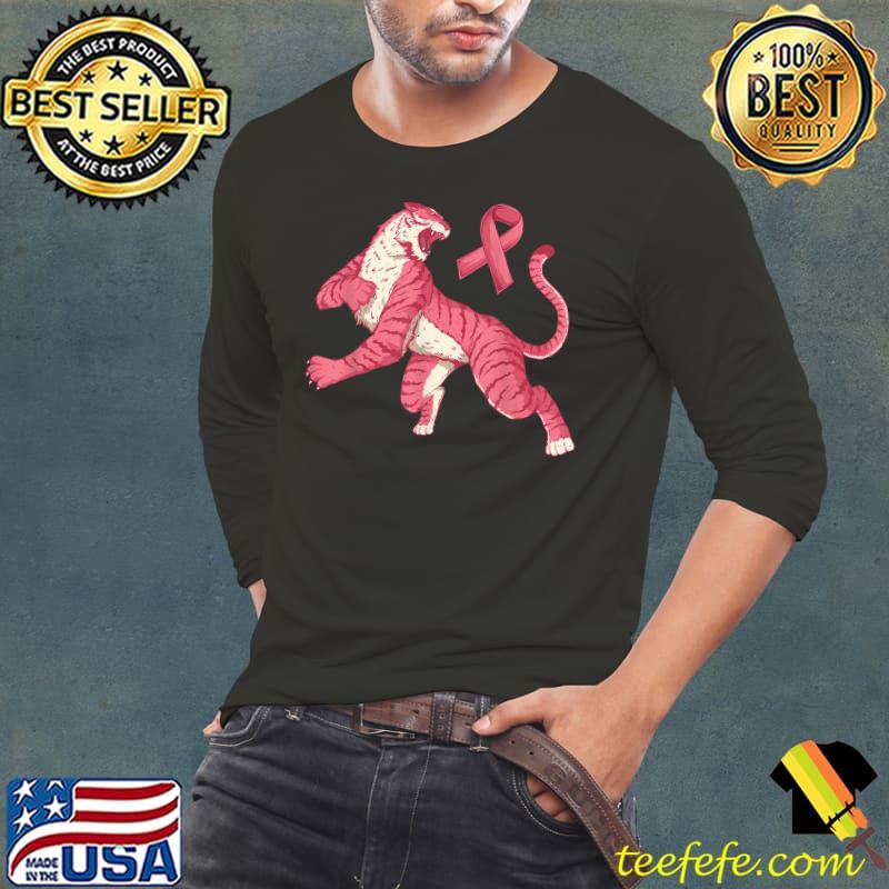 Breast Cancer Awareness Pink Bengal Tiger T-Shirt Long Sleeve Tee Breast Cancer Awareness Pink Bengal Tiger T-Shirt Long Sleeve Tee